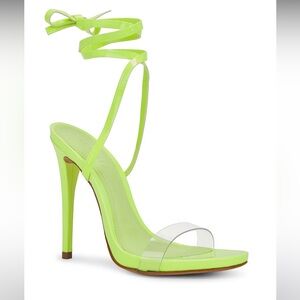 Schutz Cloe lime green neon ankle strap heels size 8  NWT